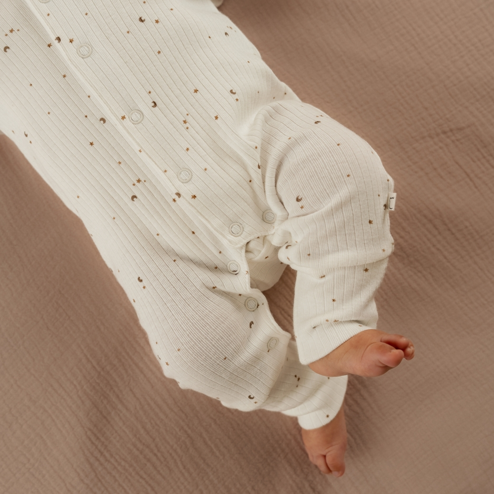 Baby Pyjama, Jersey AOP - Newborn Wit