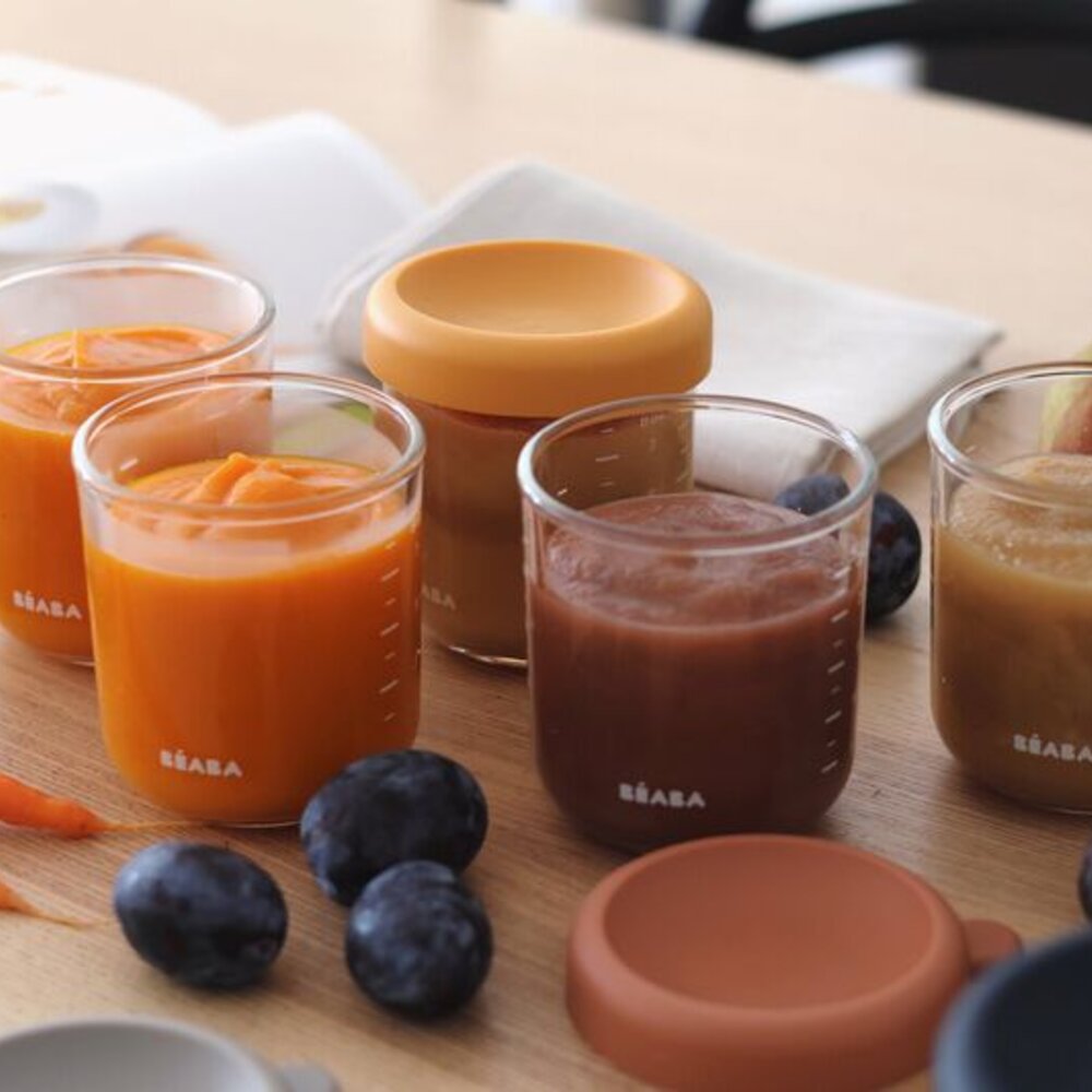 Set van 6 glazen bewaarpotjes 250 ml (Sunrise color mix)