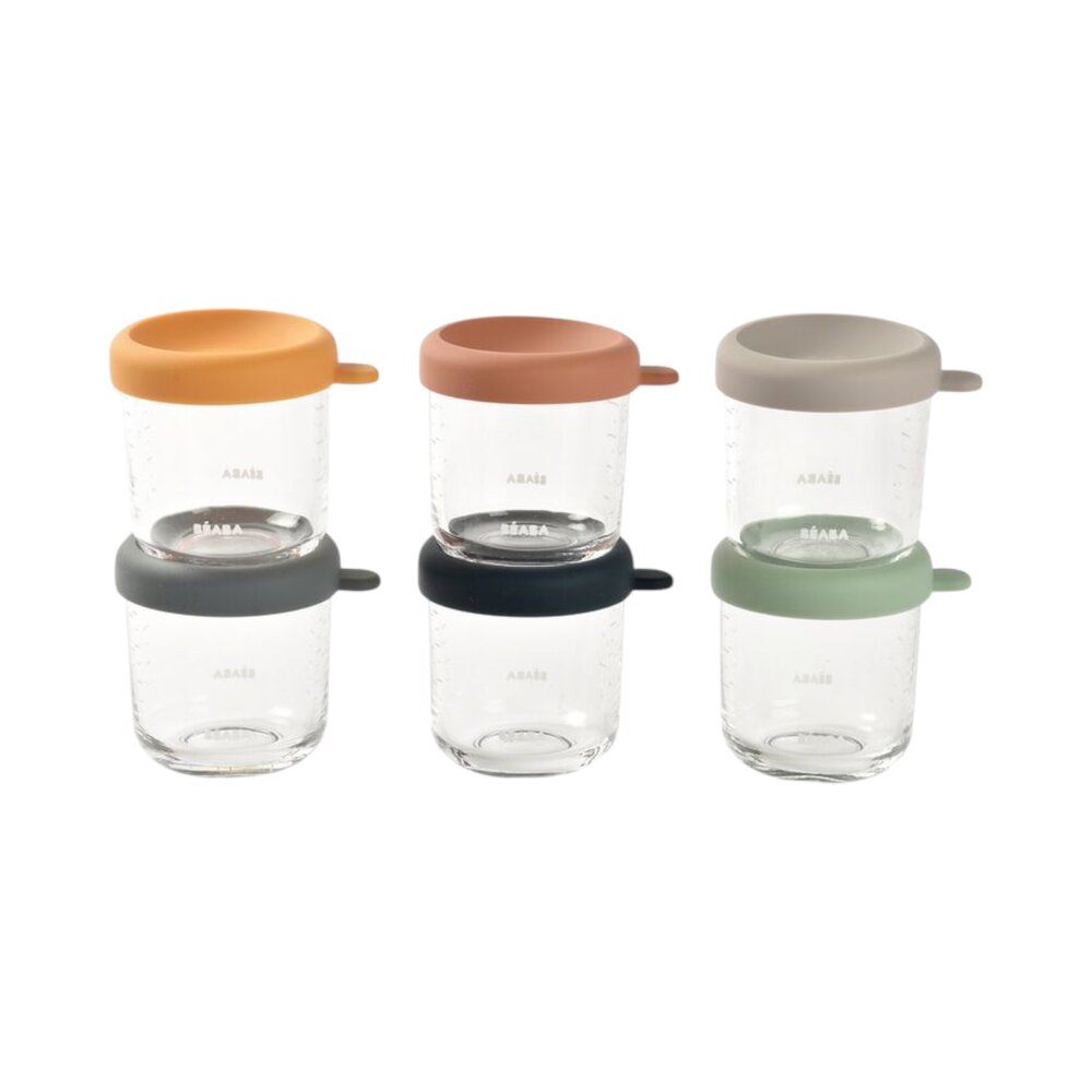 Set van 6 glazen bewaarpotjes 250 ml (Sunrise color mix)