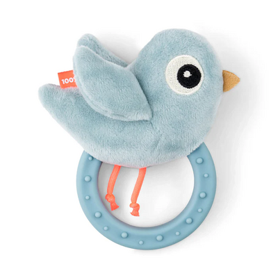 Sensory rammelaar/bijtring Birdee Blue
