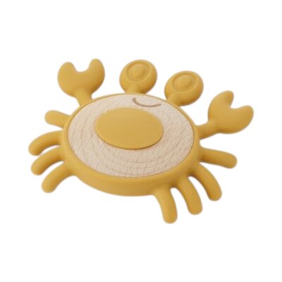 Silisoft Krab Bijtspeelgoed (Neutrale Kleuren) Geel