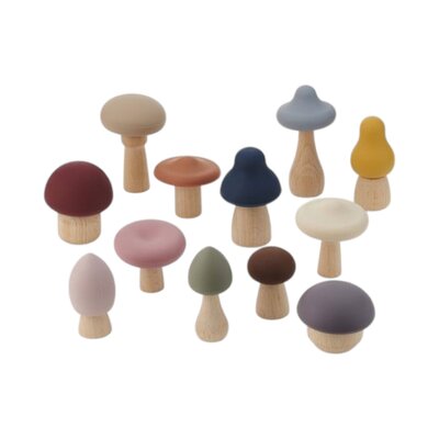Silisoft Paddenstoelen Set (Aarde Kleuren)- Pk12