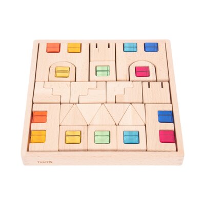 Houten Bouwstenen Met Edelstenen