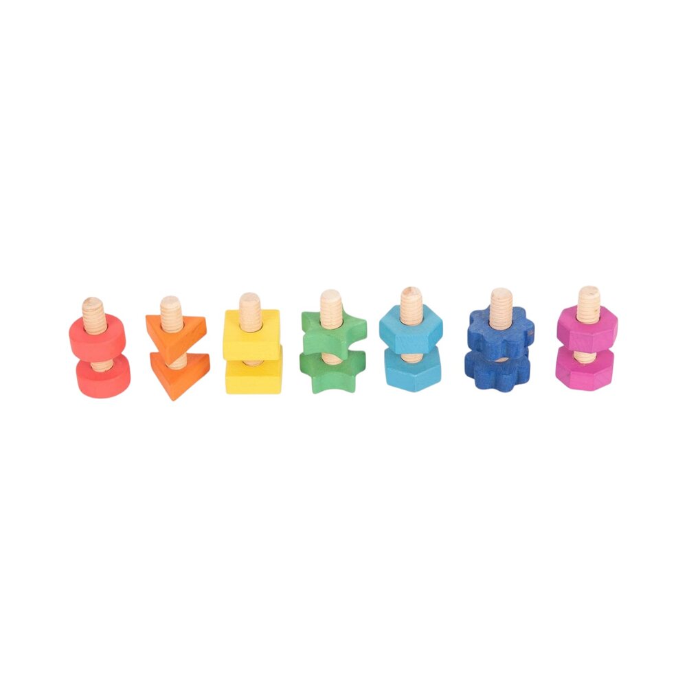Regenboog Houten Moeren & Bouten 7 stuks