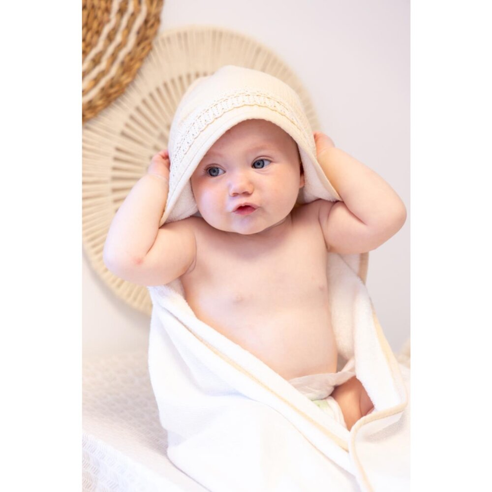 Badcape + Washand Boho 80X80 cm Ivory
