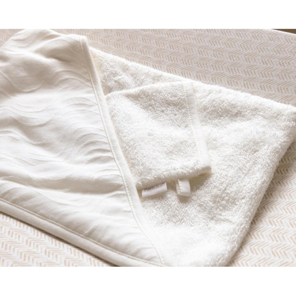 Badcape + Washand Boho 80X80 cm Ivory