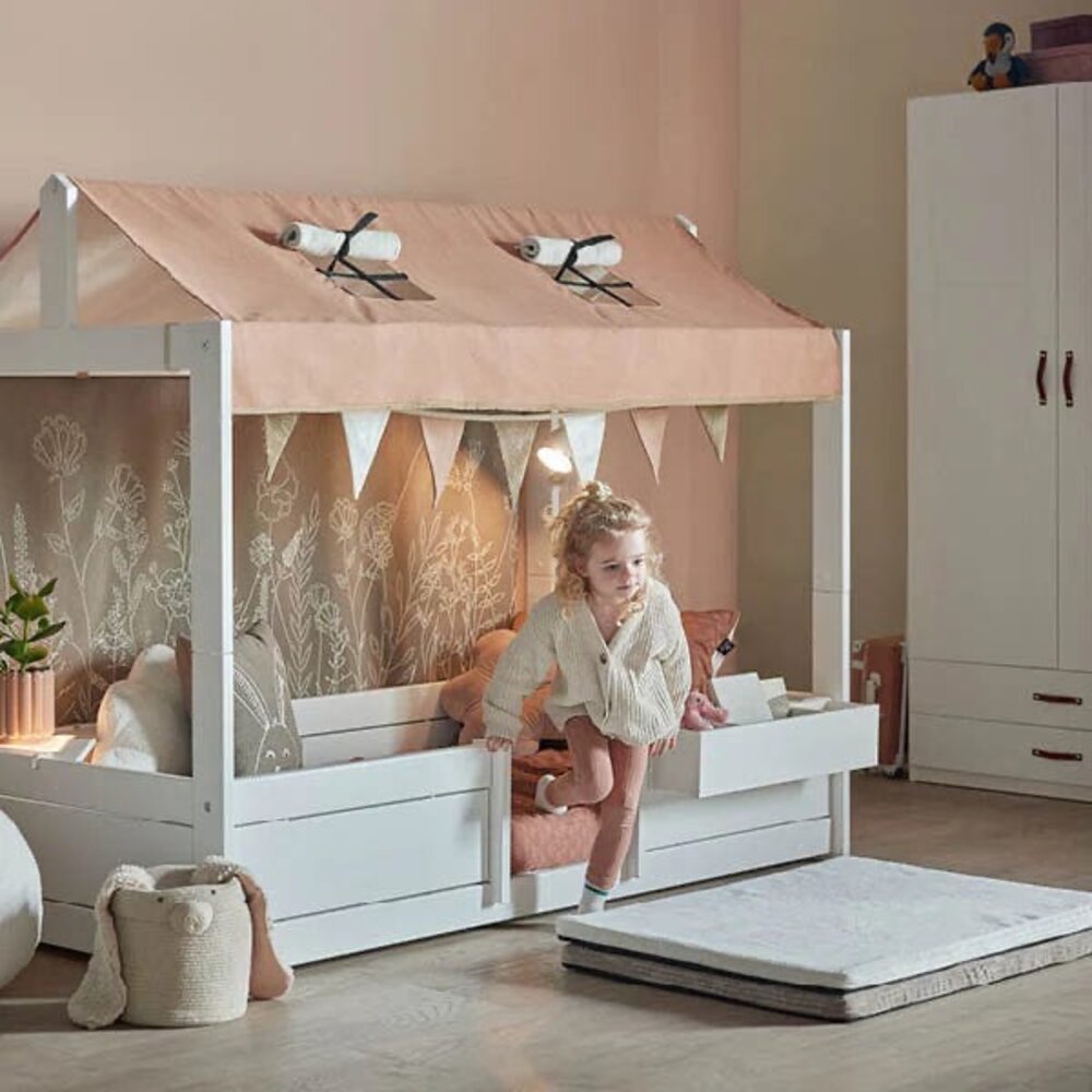 4-IN-1 bed met dakframe voor stofdak /Luxe L. White