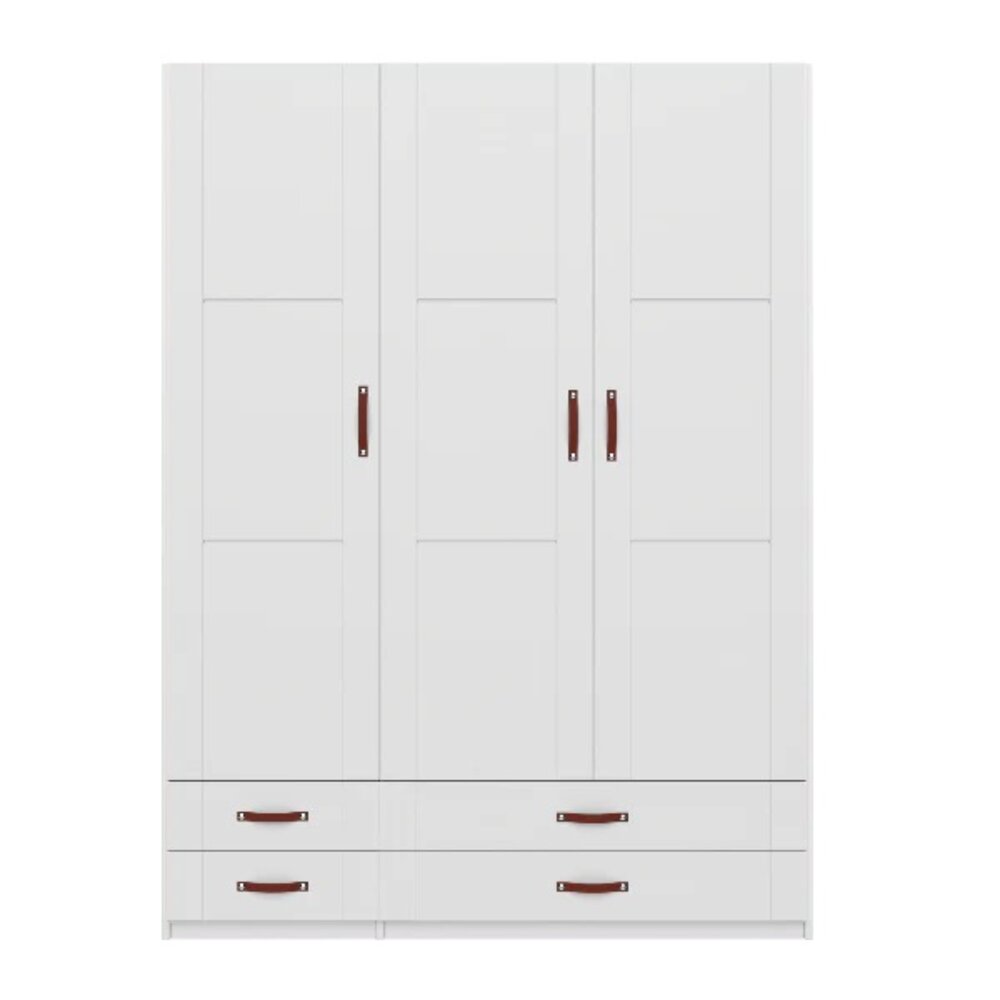 Kledingkast 150 CM/3 deuren + 4 laden/exclusief grepen White