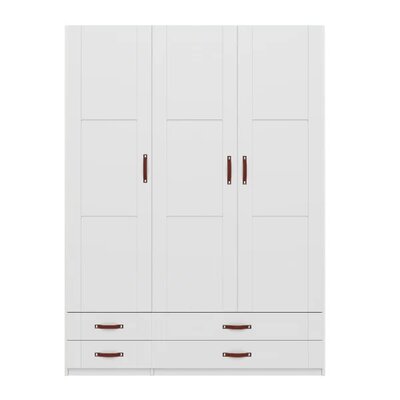 Kledingkast 150 CM/3 deuren + 4 laden/exclusief grepen White