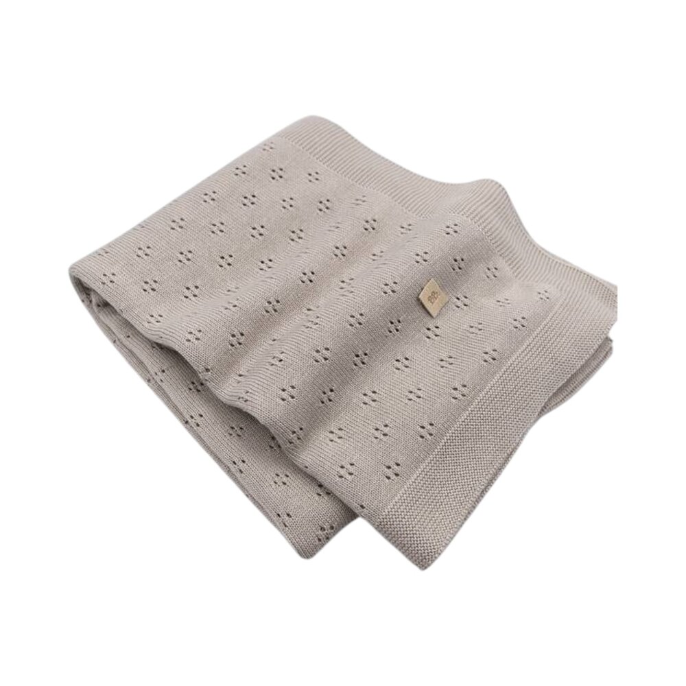 Wiegdeken gebreid openwork Cammello