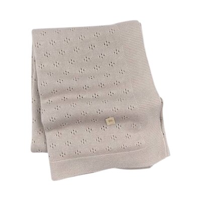 Wiegdeken gebreid openwork Cammello
