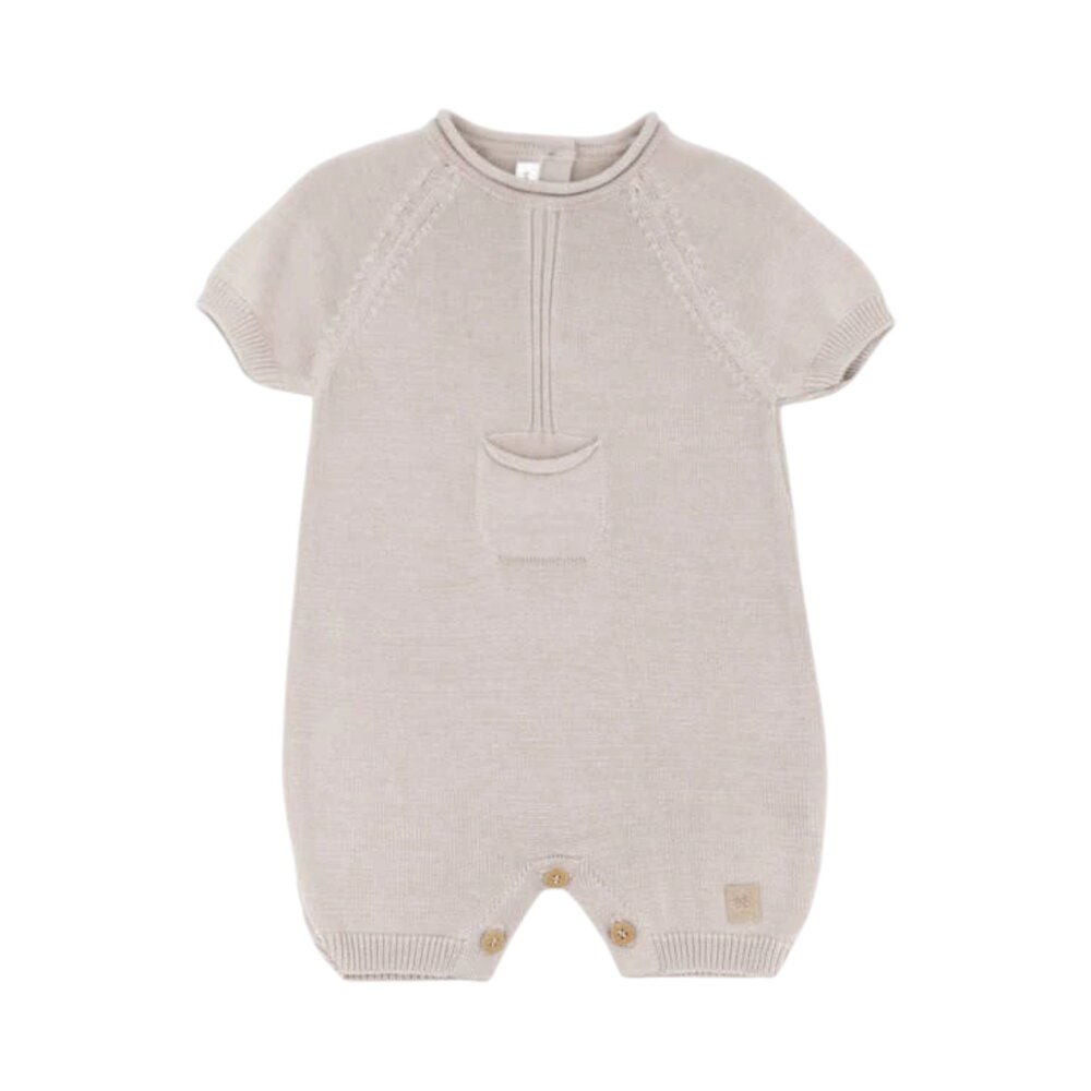 Babypakje zonder voetjes gebreid met zakje Cammello