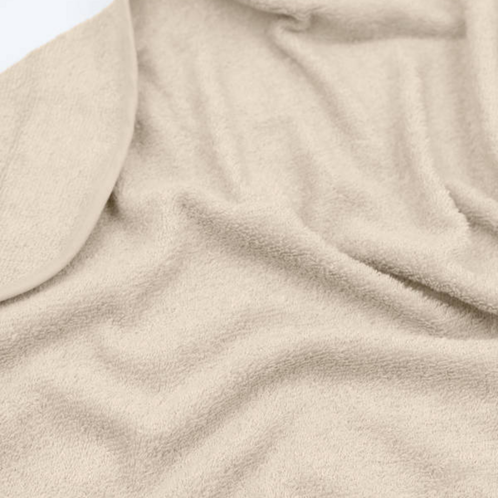 Badcape met oren + washand Almond