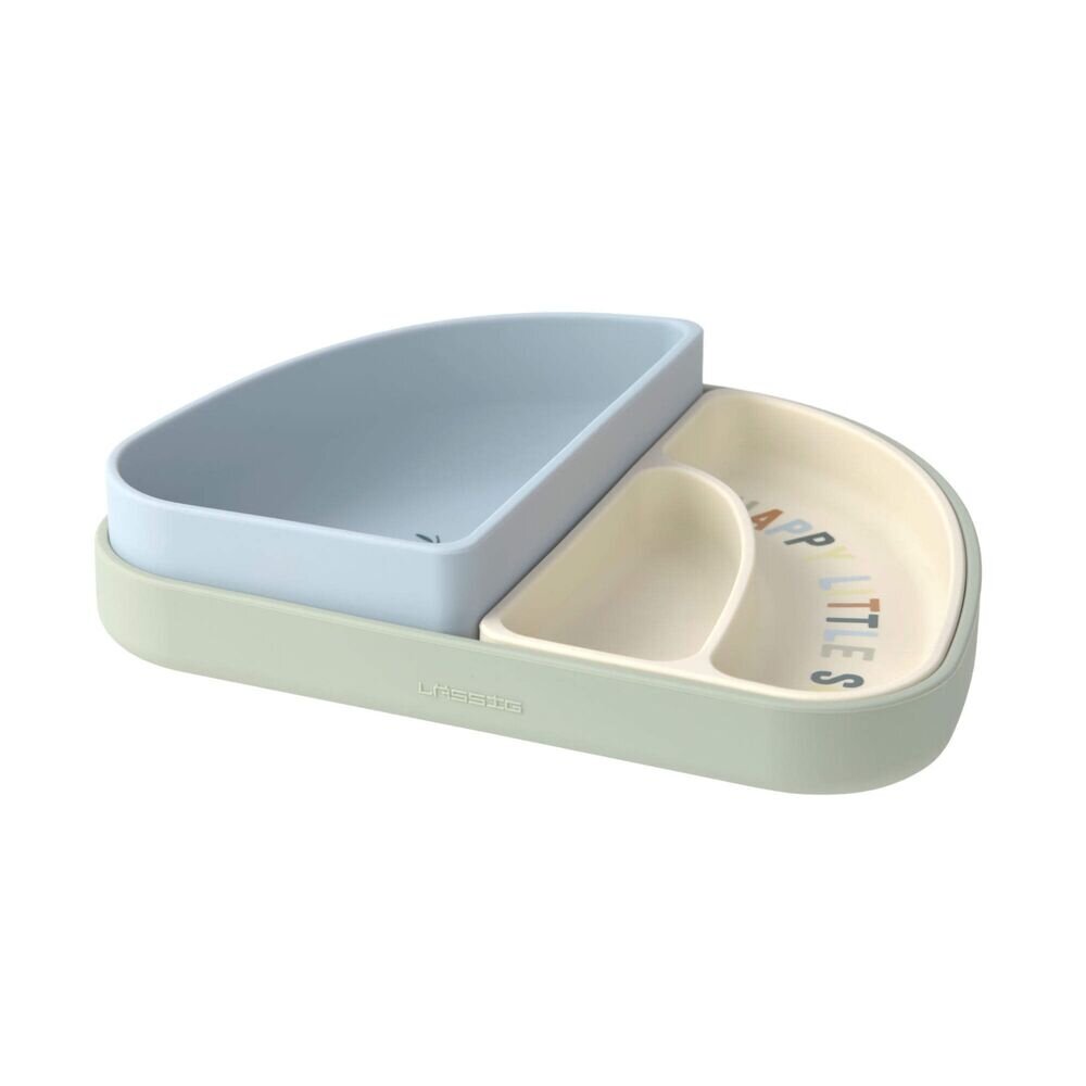 Silicone Section Dish Set 3 pcs Happy Fruits Lemon