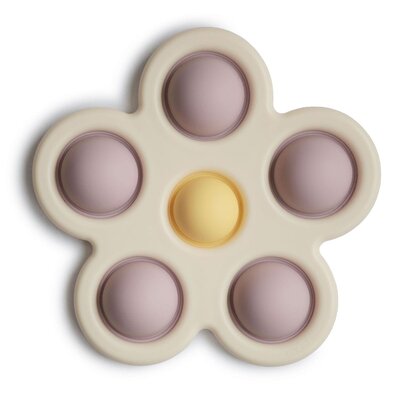 Drukspeeltje Bloem Soft Lilac/Daffodil/Ivory  