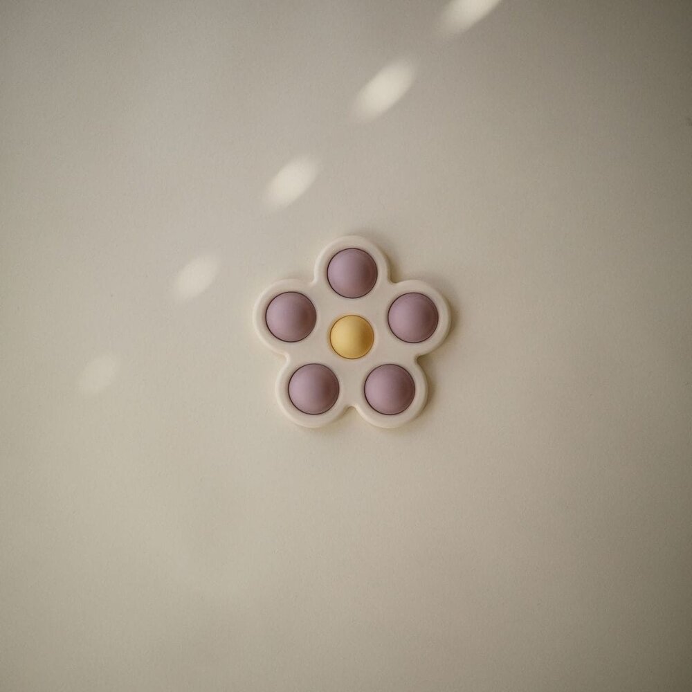 Drukspeeltje Bloem Soft Lilac/Daffodil/Ivory  
