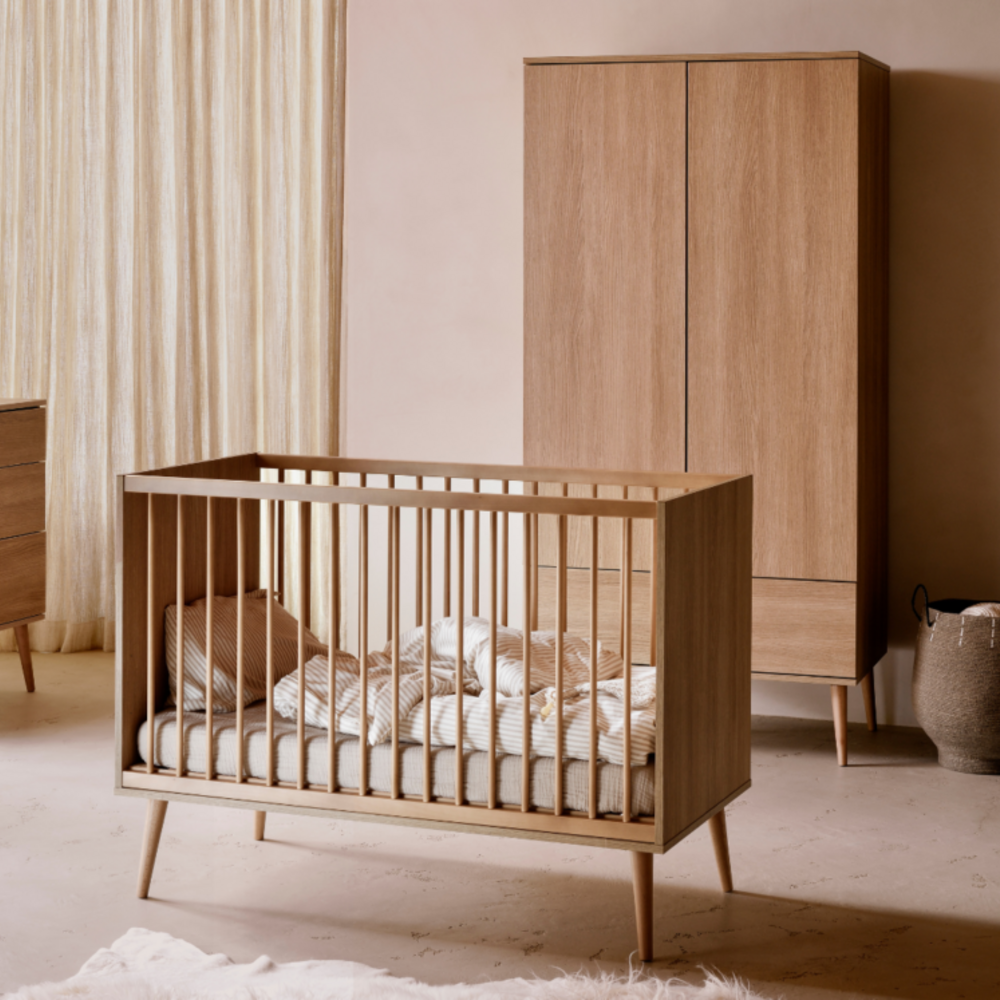 Flow Honey Ash 3-delige kamer (babybed 70x140+commode+extensie+2-deurskast)