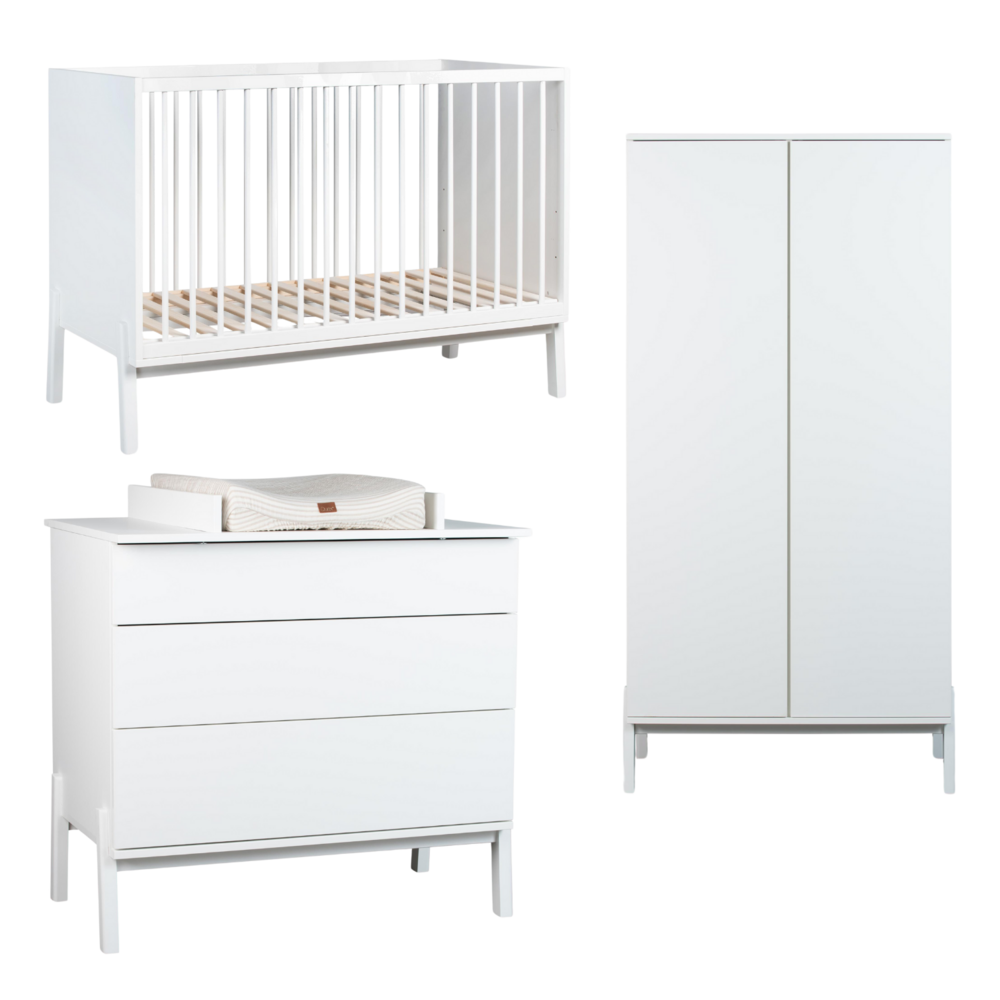 Ashi Cream 3-delige kamer (babybed 70x140+commode+extensie+2-deurskast) ecru