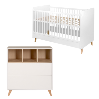Loft White 2-delige kamer (babybed 70x140+commode+extensie)
