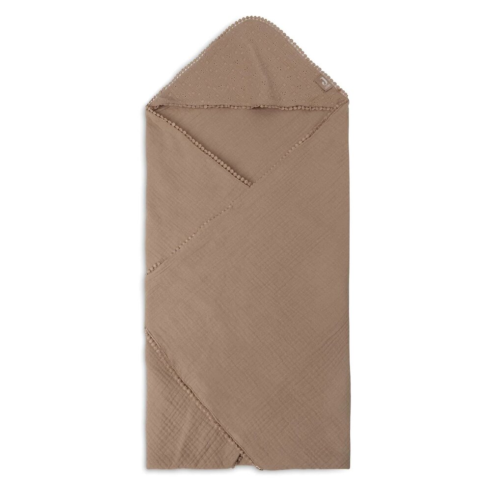 Badcape 75x75cm Embroidery Biscuit