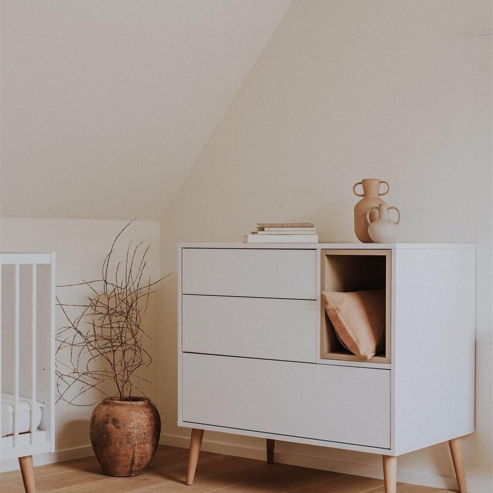 Cocoon Ice white 3-delige kamer (babybed 70x140+commode+extensie+2-deurskast)