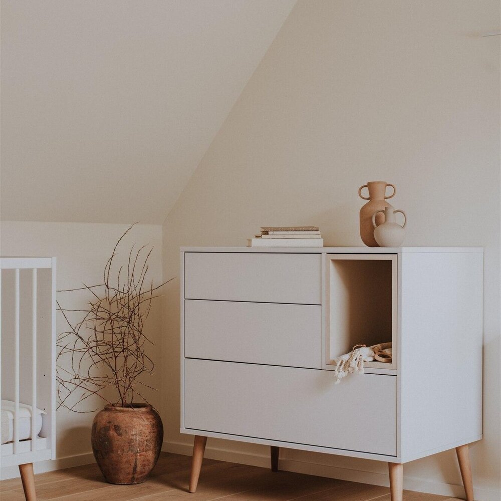 Cocoon Ice white 3-delige kamer (babybed 70x140+commode+extensie+2-deurskast)