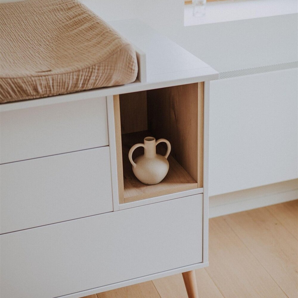 Cocoon Ice white 3-delige kamer (babybed 70x140+commode+extensie+2-deurskast)