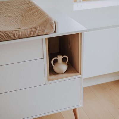 Cocoon Ice white 3-delige kamer (babybed 70x140+commode+extensie+2-deurskast)