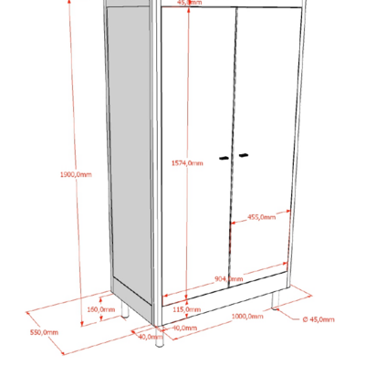 Forrest 3-delige kamer oak (babybed+commode+2-deurskast)