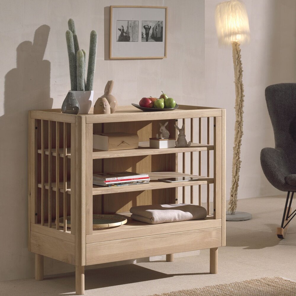Forrest 3-delige kamer oak (babybed+open commode+2-deurskast)