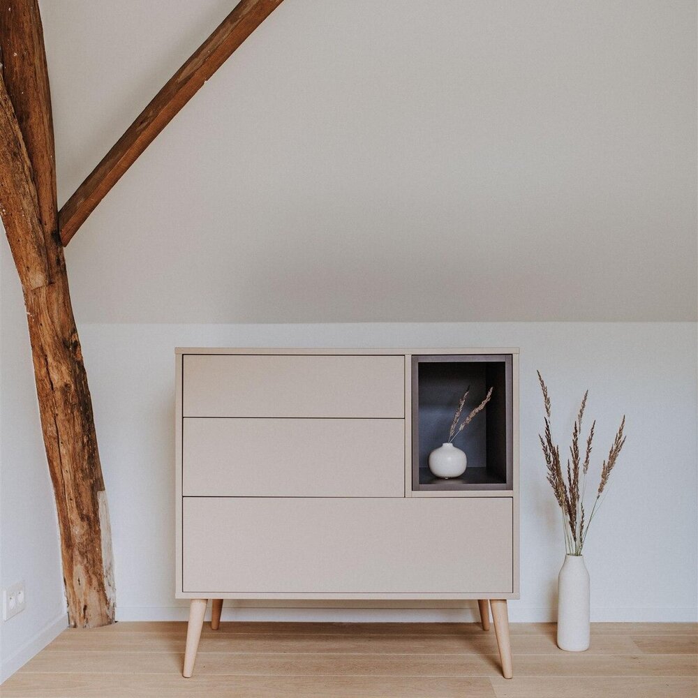 Cocoon Latte 2-delige kamer (babybed 70x140+commode+extensie)