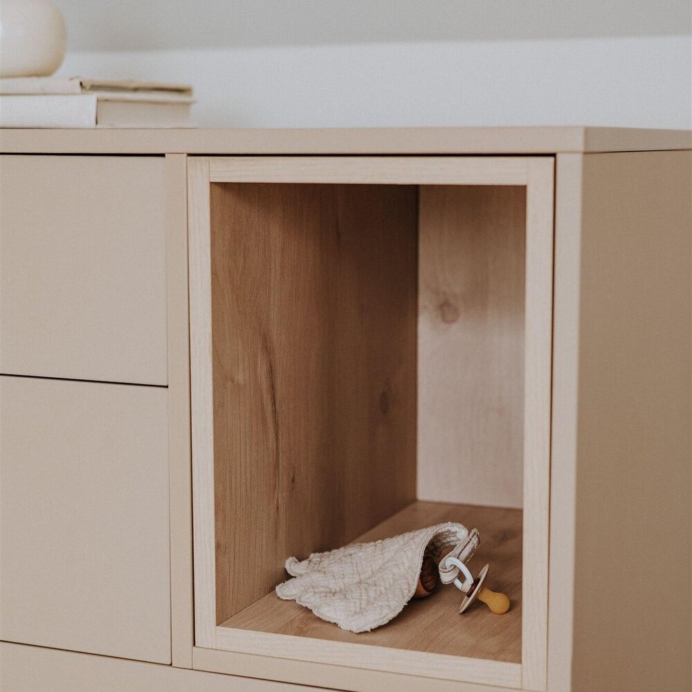 Cocoon Latte 2-delige kamer (babybed 70x140+commode+extensie)