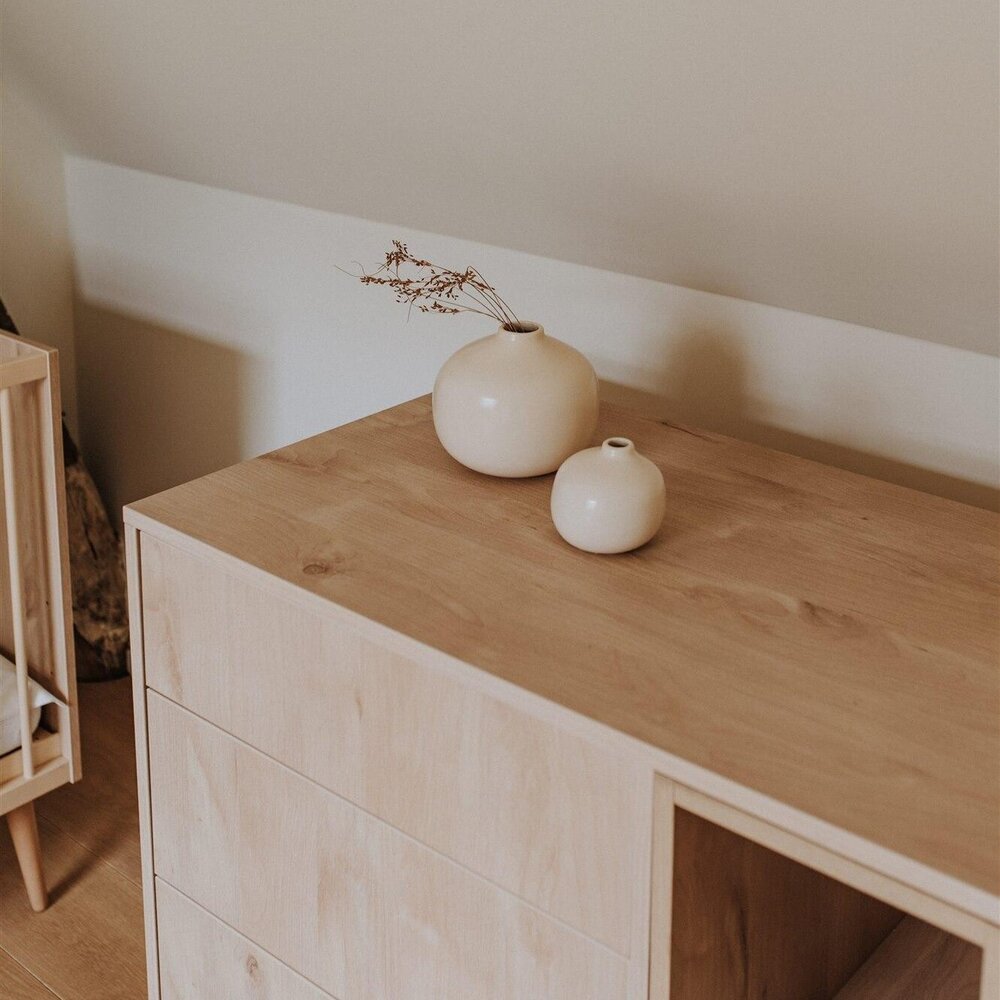 Cocoon Natural 3-delige kamer (babybed 70x140+commode+extensie+2-deurskast)