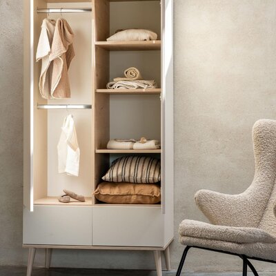 Flow Clay 3-delige kamer (babybed 70x140+commode+extensie+2-deurskast)