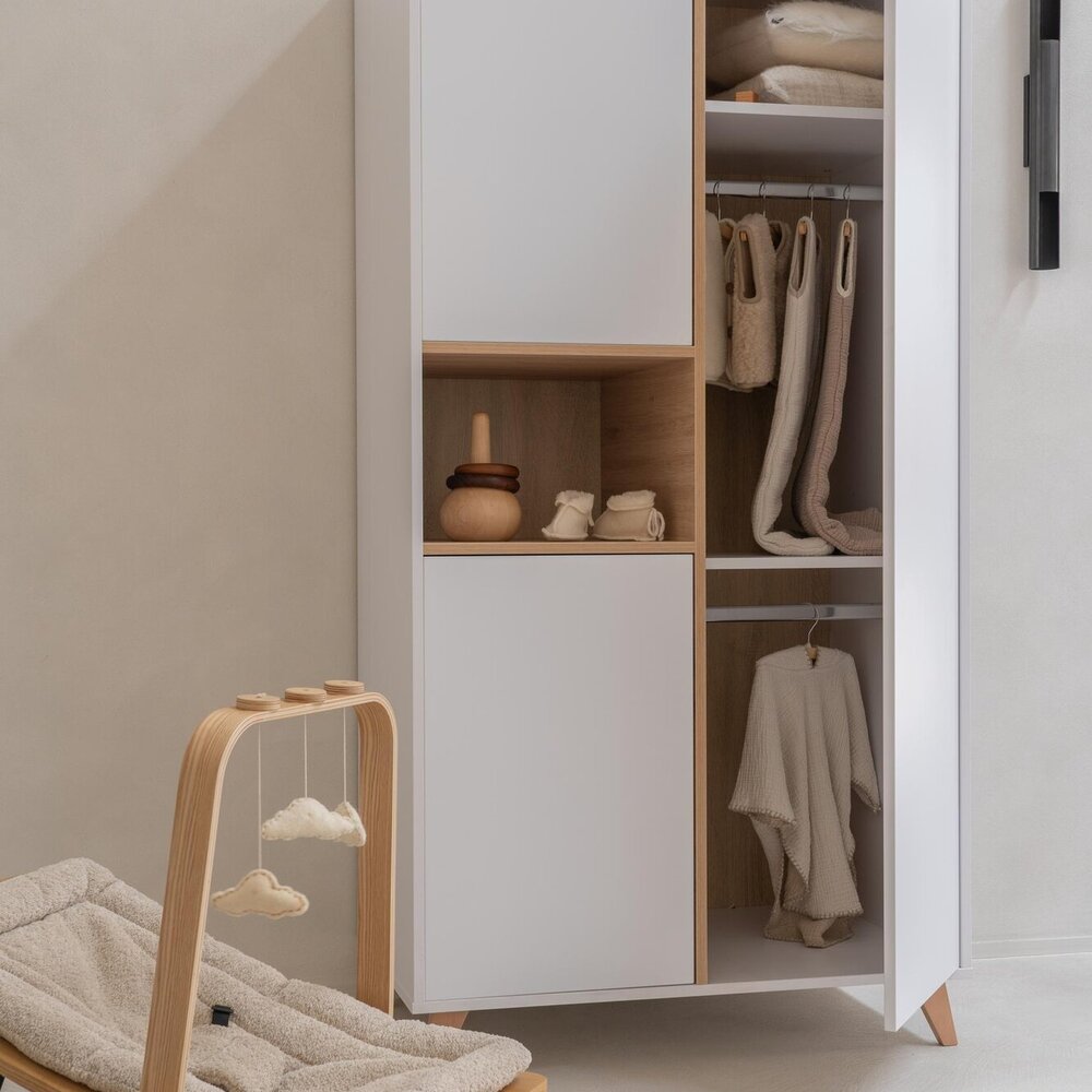 Loft White 3-delige kamer (babybed 70x140+commode+extensie+2-deurskast)