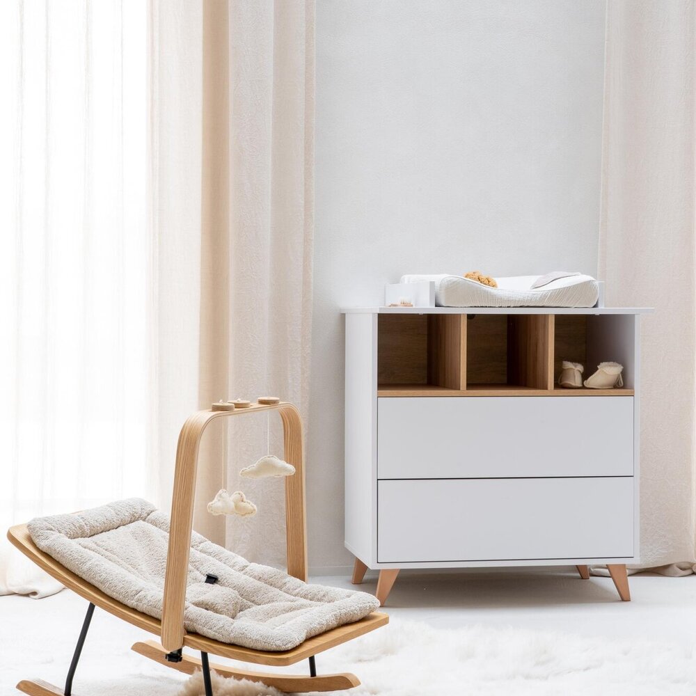 Loft White 3-delige kamer (babybed 70x140+commode+extensie+2-deurskast)
