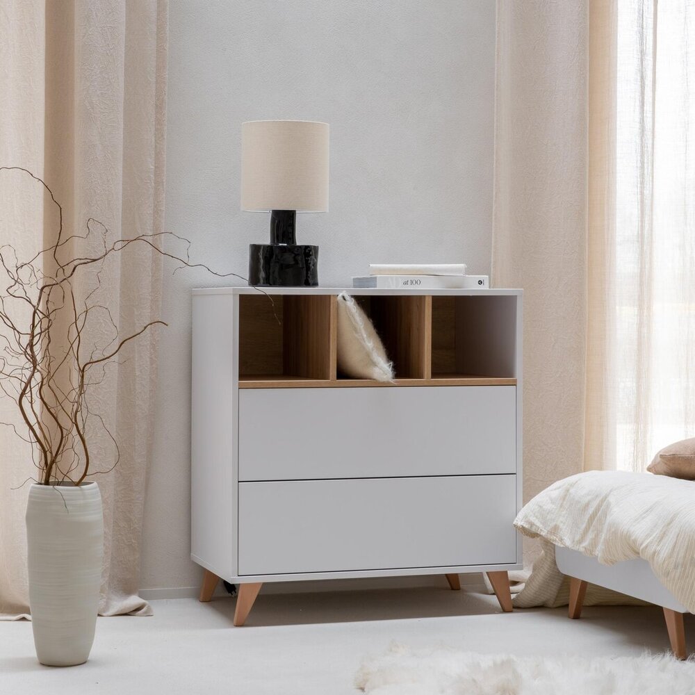 Loft White 3-delige kamer (babybed 70x140+commode+extensie+2-deurskast)