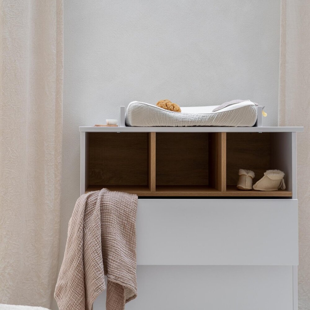 Loft White 3-delige kamer (babybed 70x140+commode+extensie+2-deurskast)