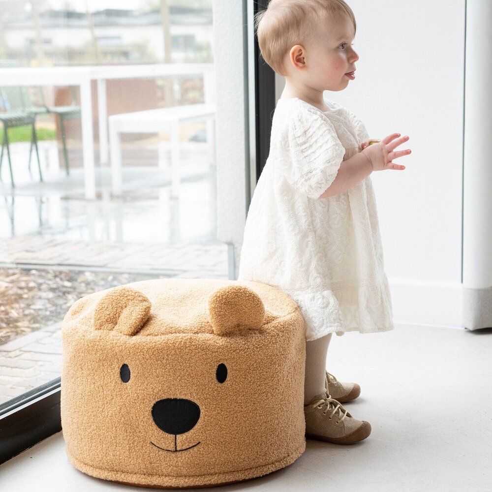 Teddy Beer Poef 40cm Beige