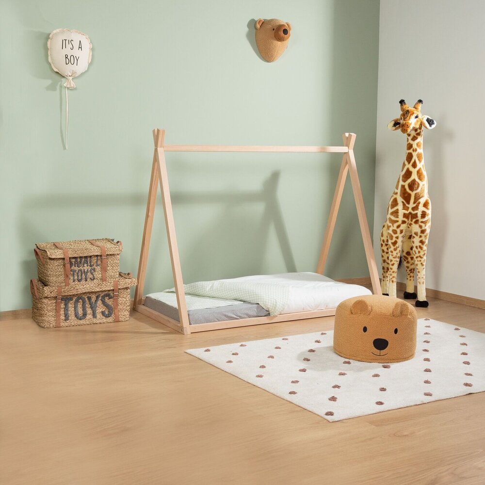 Teddy Beer Poef 40cm Beige