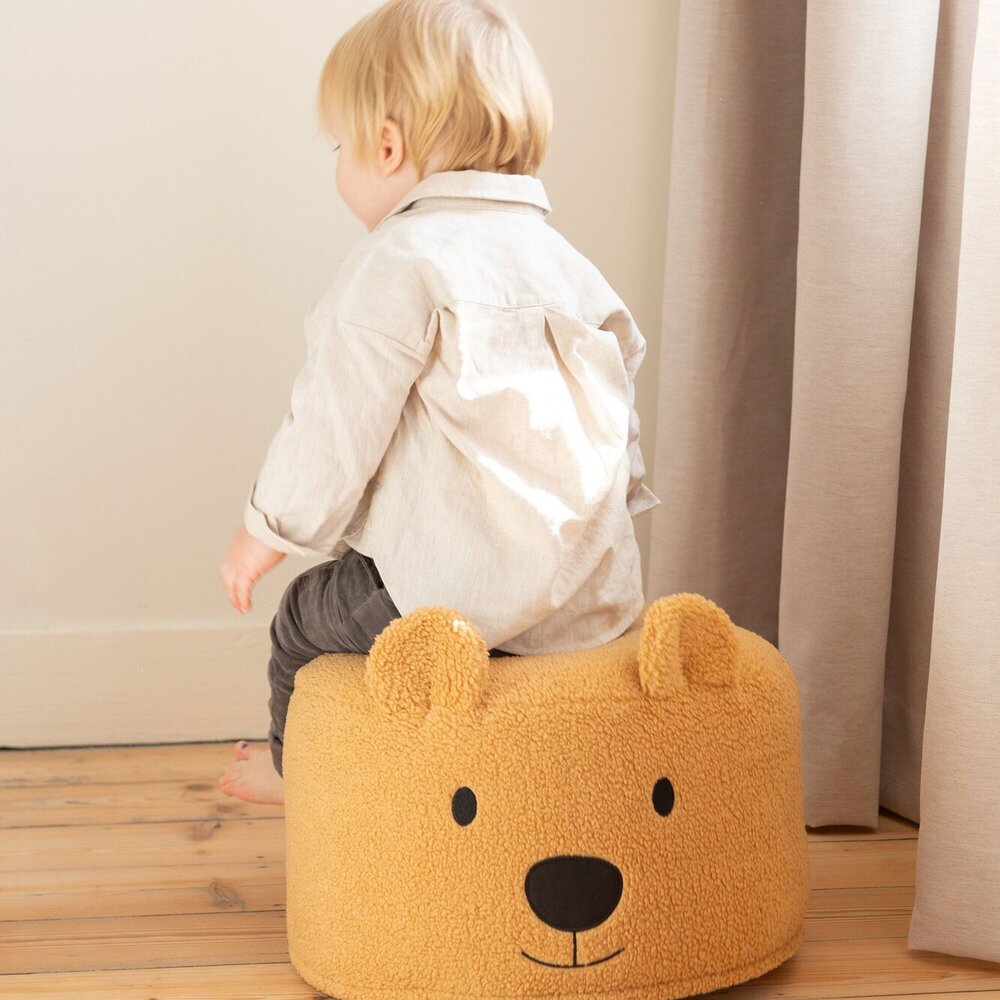 Teddy Beer Poef 40cm Beige