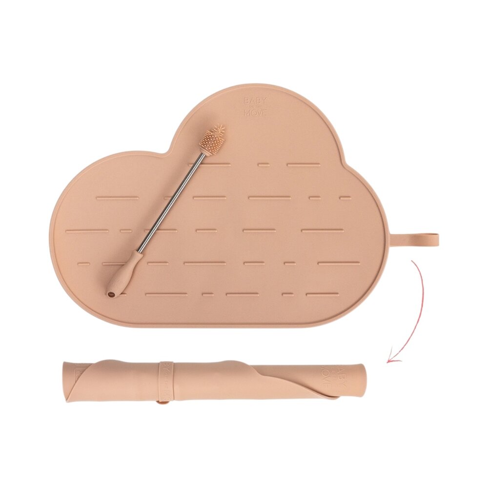 Yummy Clean Set - Afdruipmat & flessenborstel Blush
