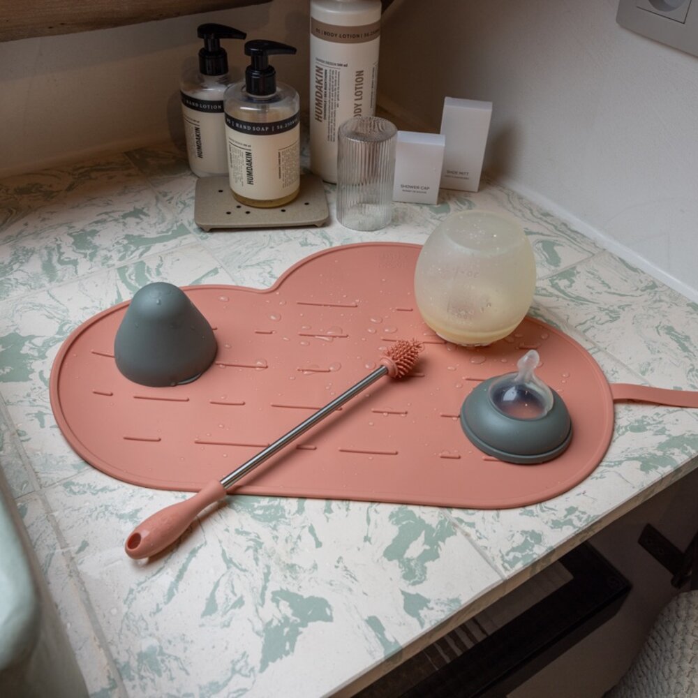 Yummy Clean Set - Afdruipmat & flessenborstel Bloom
