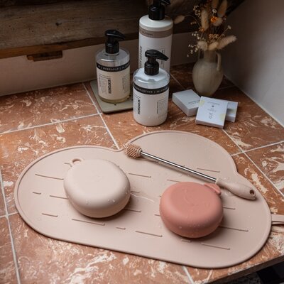 Yummy Clean Set - Afdruipmat & flessenborstel Blush