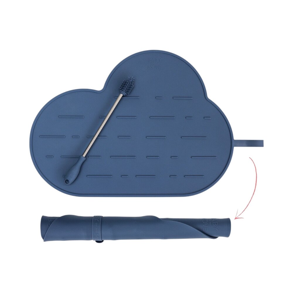 Yummy Clean Set - Afdruipmat & flessenborstel Denim