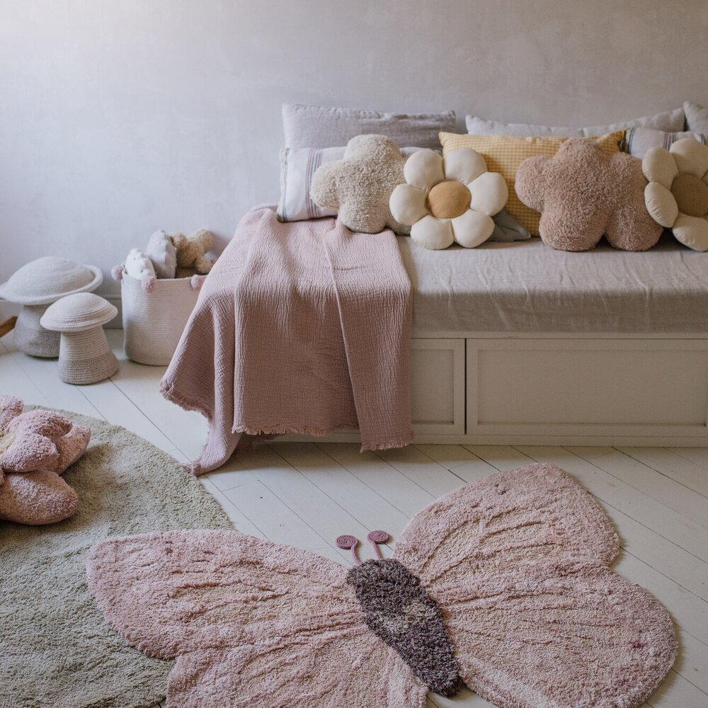 Wasbaar tapijt Animal Baby Butterfly - 90 x 120 cm