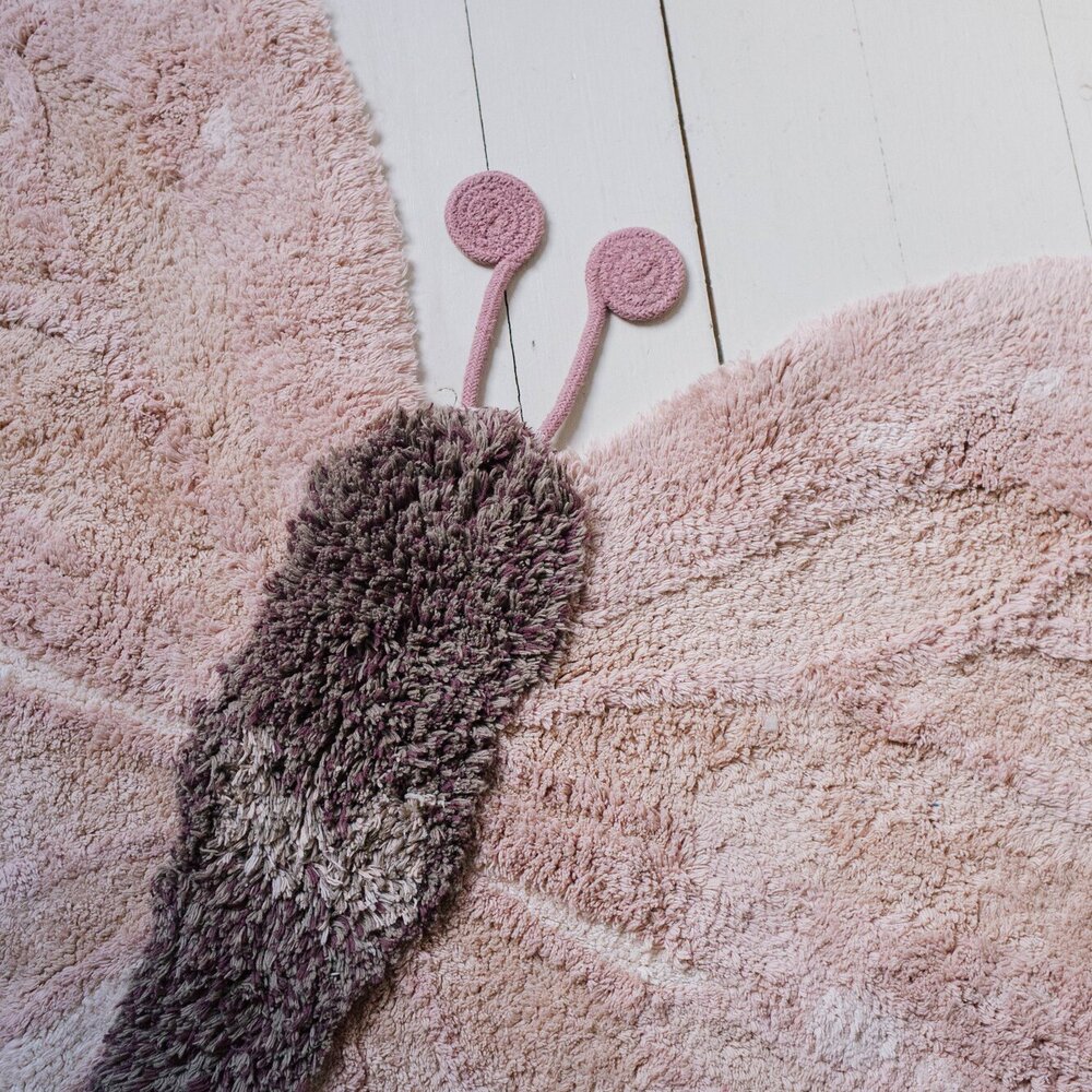 Wasbaar tapijt Animal Baby Butterfly - 90 x 120 cm
