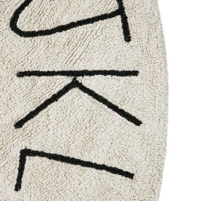 Wasbaar tapijt ABC - Ø 150 cm Natural - Black
