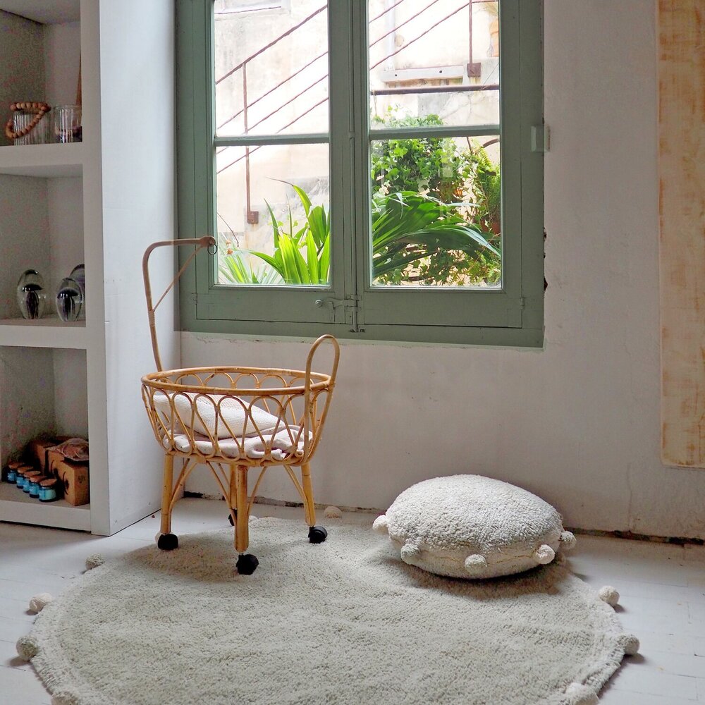 Wasbaar tapijt Bubbly natural - Ø 120 cm Olive