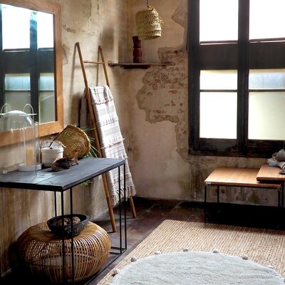 Wasbaar tapijt Bubbly natural - Ø 120 cm Olive